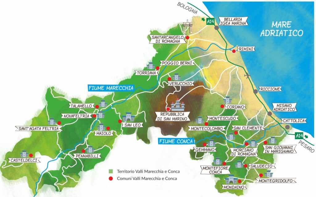 Map of Valli Marecchia e Conca